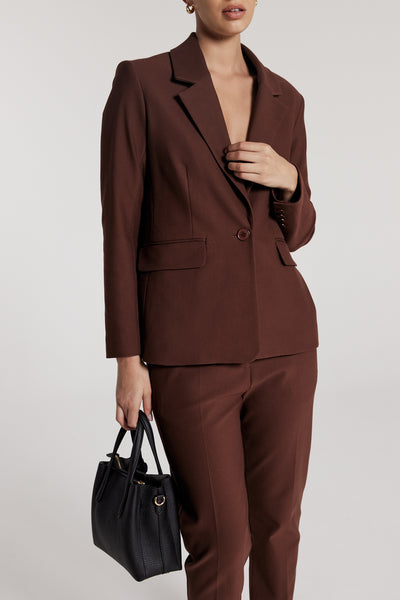 Regent Ponte Jacket - Cognac-Perri Cutten