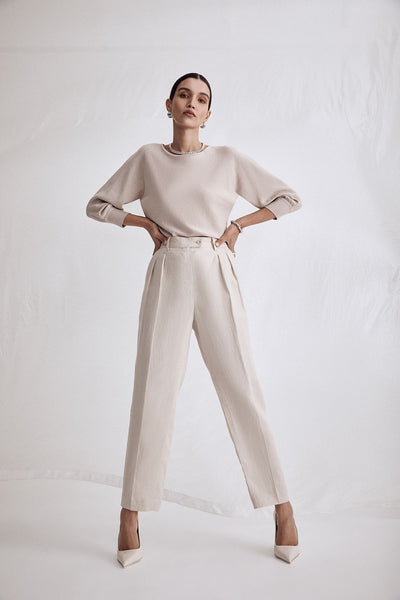 Taomina Linen Pant - Pumice-Perri Cutten