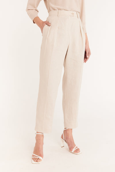 Taomina Linen Pant - Pumice-Perri Cutten