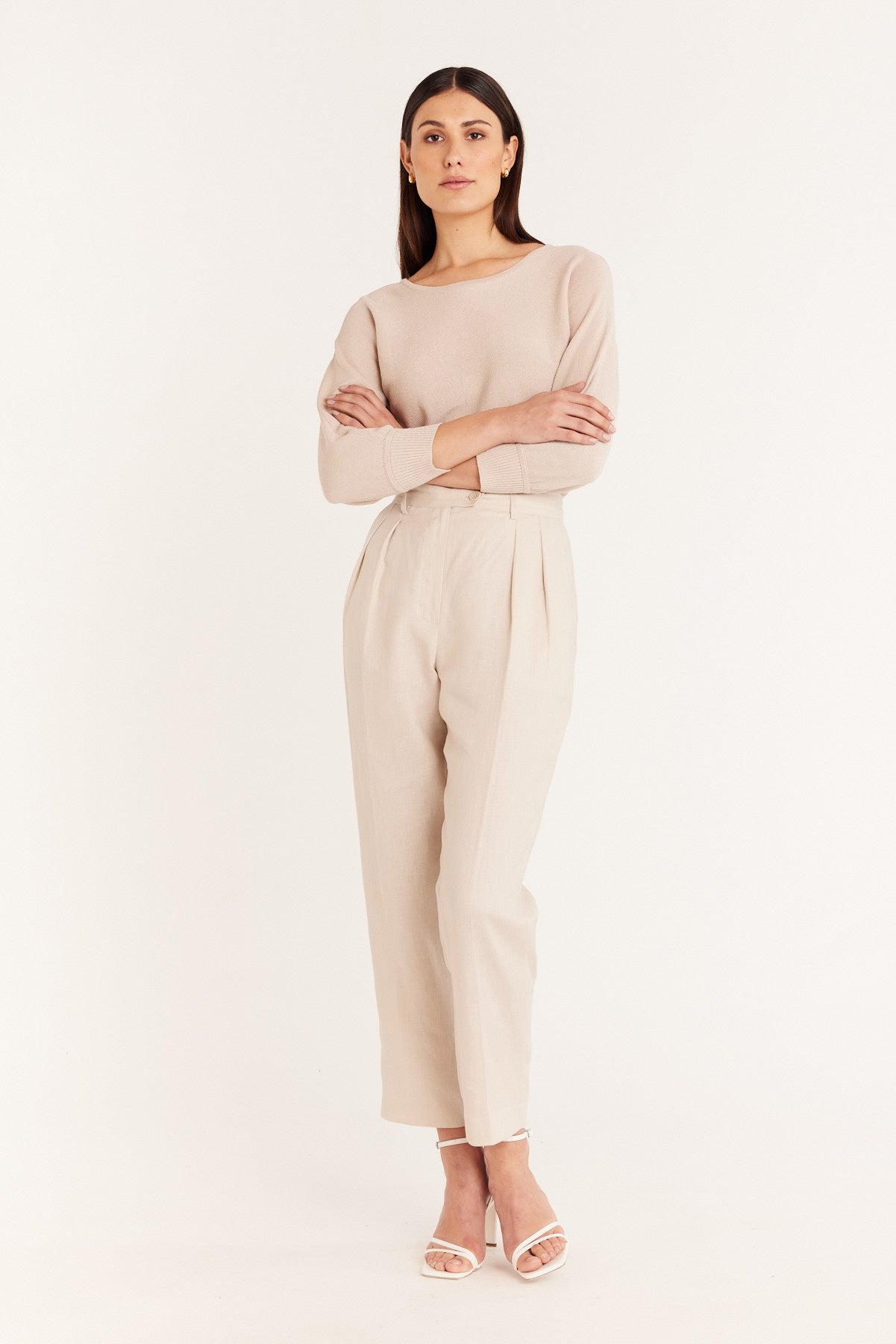 Taomina Linen Pant - Pumice-Perri Cutten