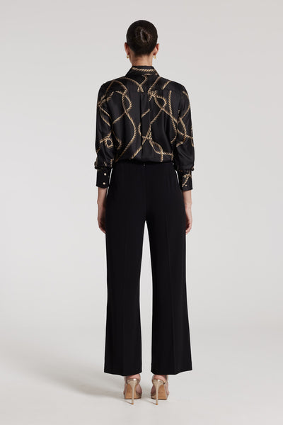 Brigitte Silk Shirt - Black/Gold-Perri Cutten