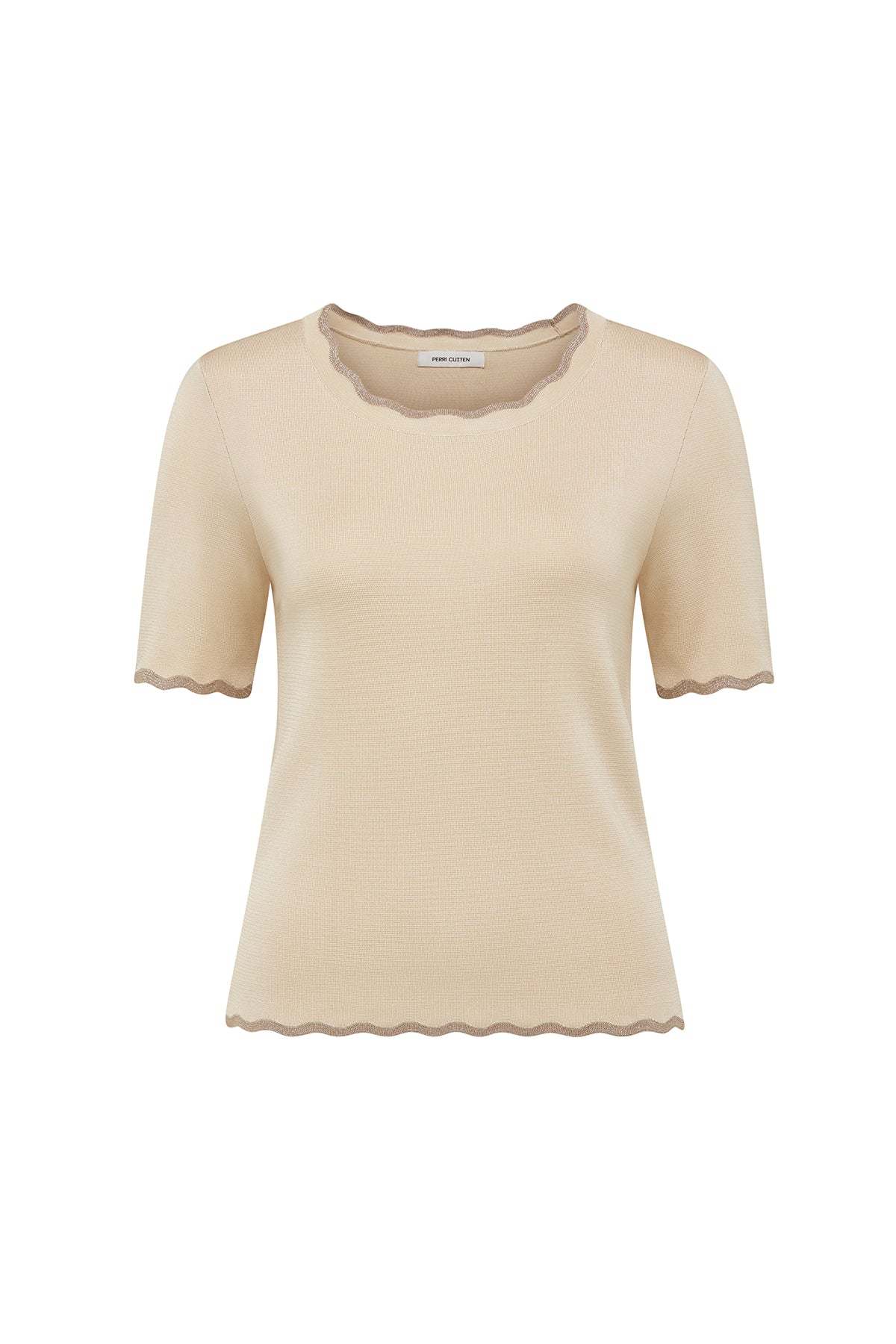 Calista Metallic Top - Porcelain-Perri Cutten