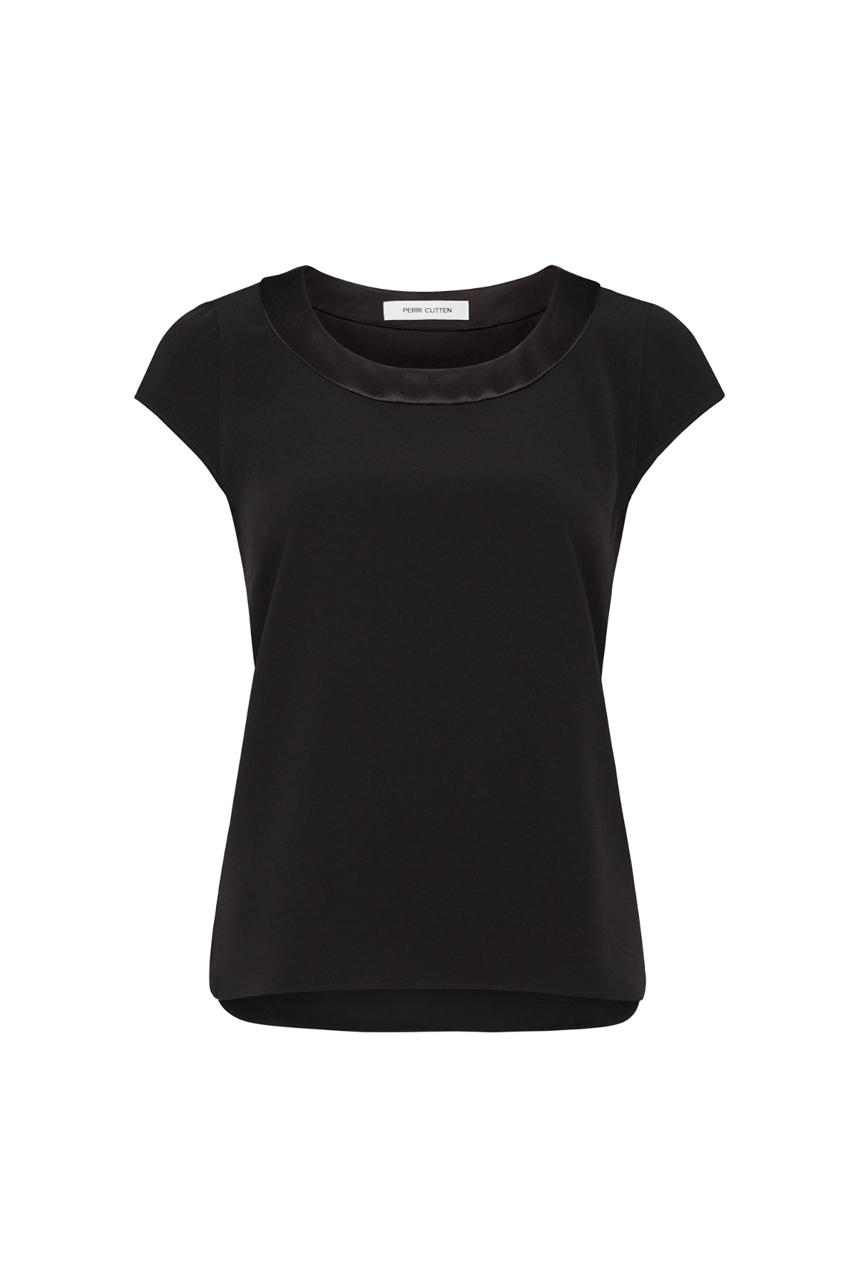 Lina Satin Trim Top - Black-Perri Cutten