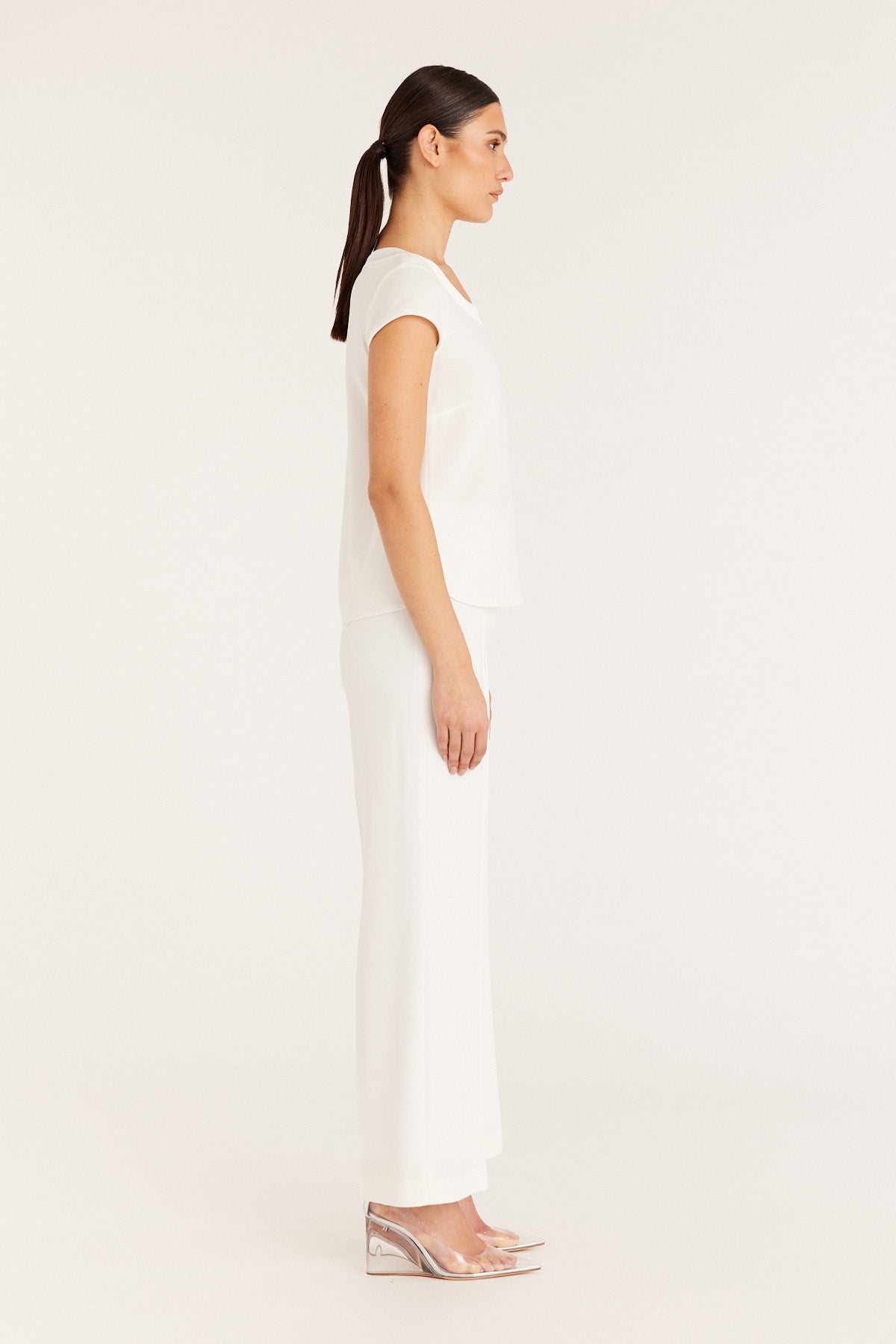 Lina Satin Trim Top - Ivory-Perri Cutten